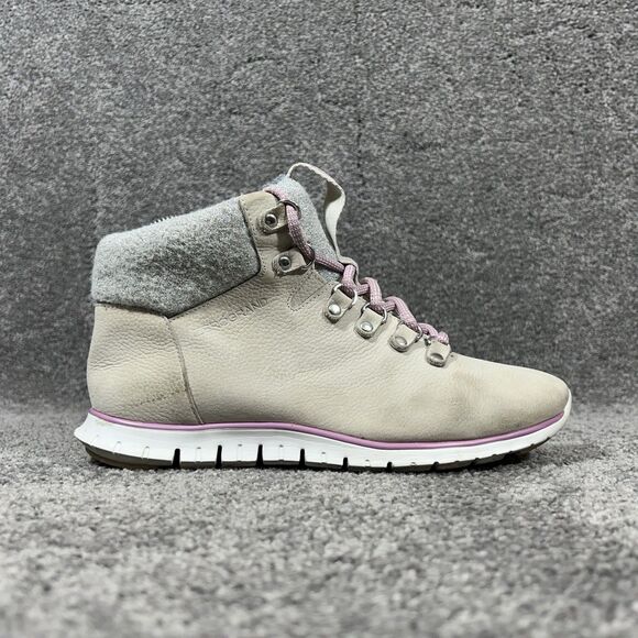 Cole Haan Zerogrand Women’s Size 7 Pumice Stone Gray Tan Hiking Boots Used - Picture 1 of 12